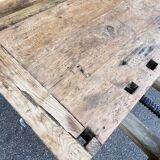 Industrial table Carpenter's workbench in natural raw wood vintage bohemian