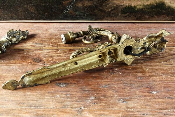 Paire d'appliques murales bec de gaz, style Empire