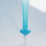Vase soliflore opaline bleu vintage
