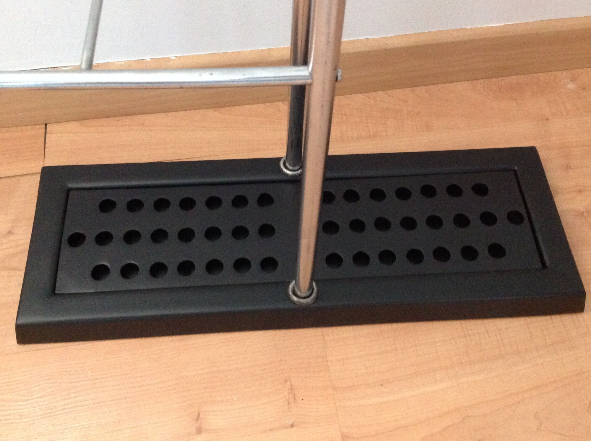 Chrome plated metal umbrella holder and black base 60/70 years