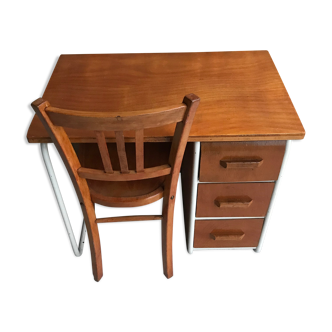 Tubular desk for children with chair