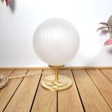 Vintage globe and brass table lamp