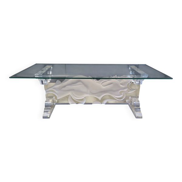 Table basse en acrylique par Fabian Art, années 1980