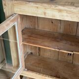 Antique display cabinet in solid pine
