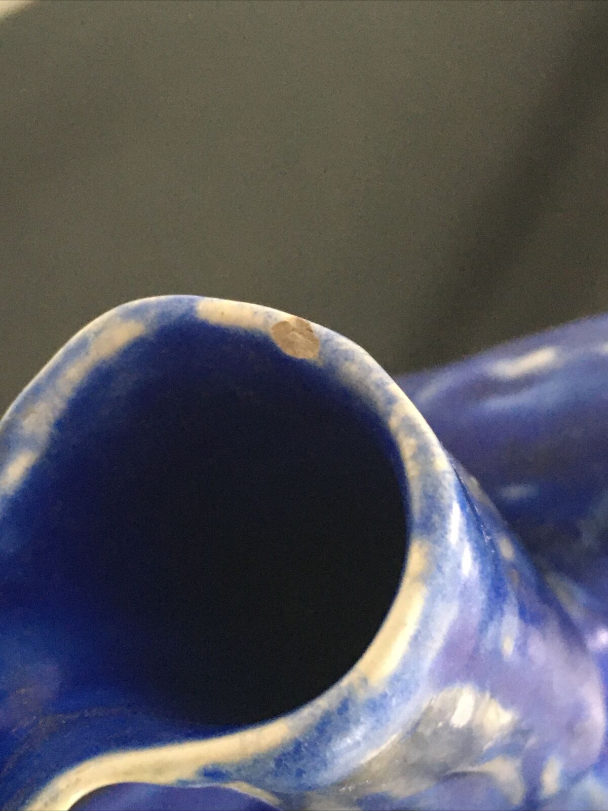 Blue vase ceramic soliflore