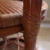Rattan castor trolley