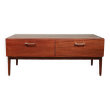 Vintage low board chest of drawers mid century modern design palisander color 1970