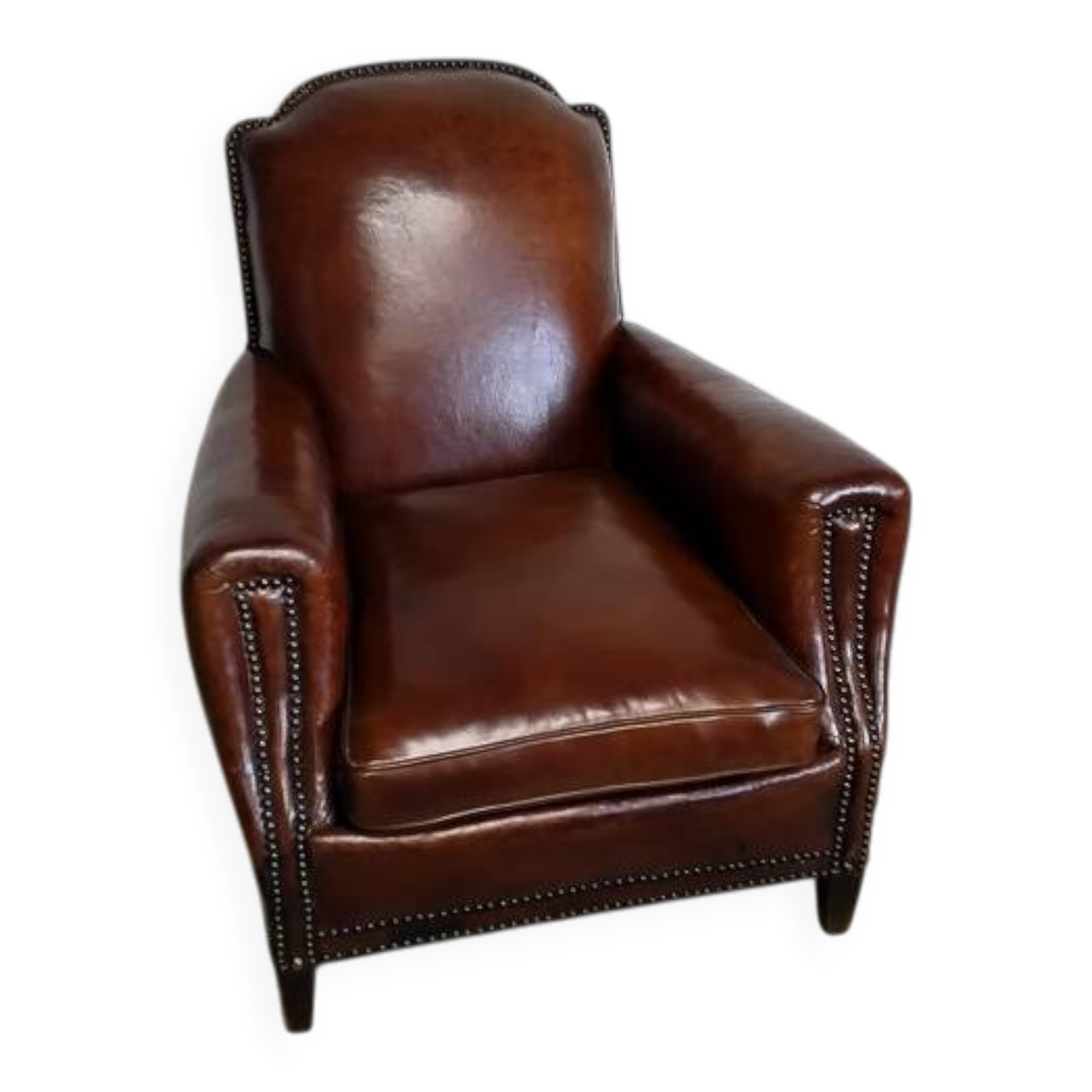 Studded club armchair