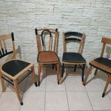 Ensemble chaises bistrot dépareillées