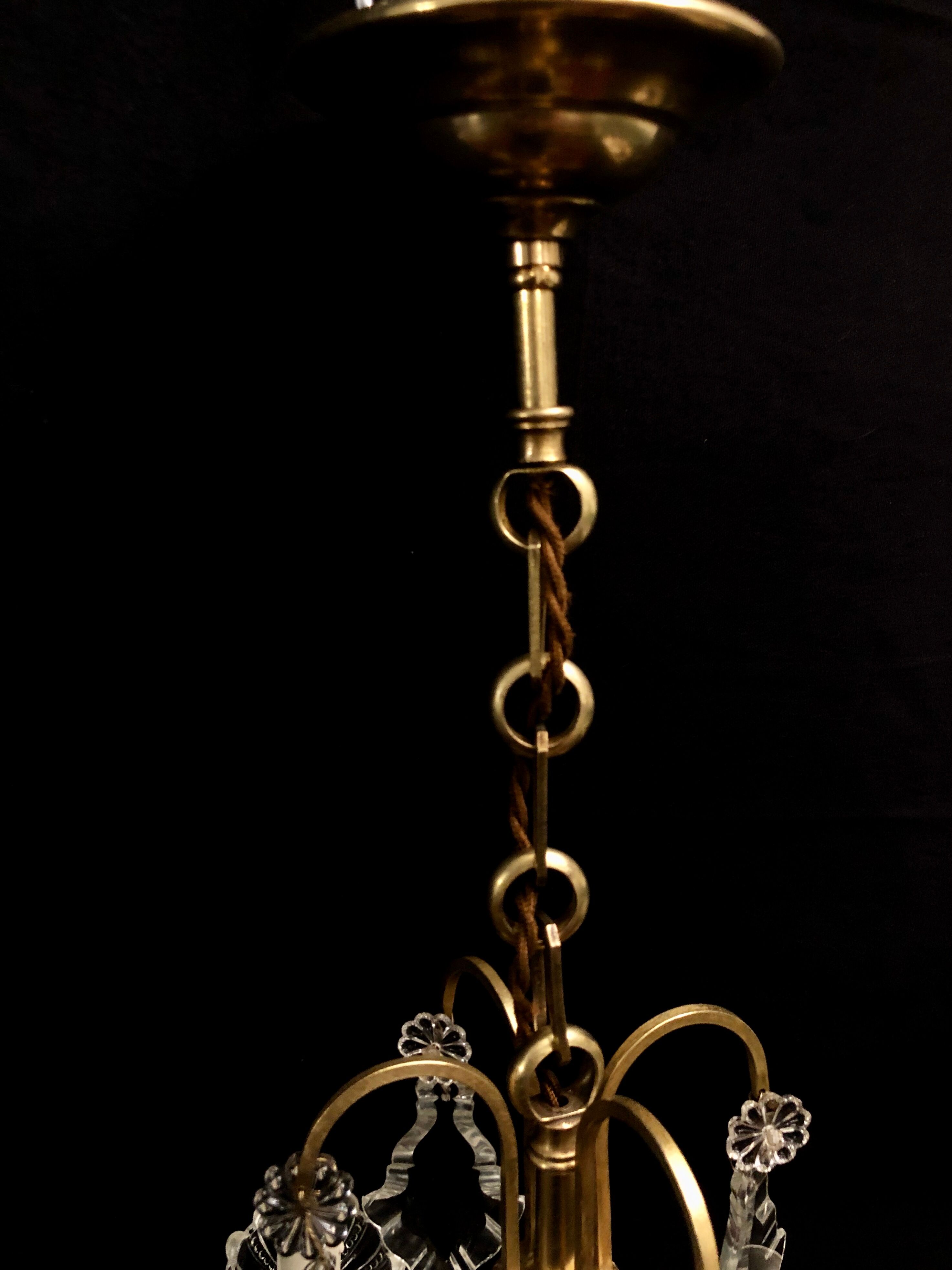 Lustre 4 lights bronze and crystal