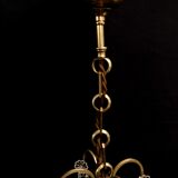 Lustre 4 lumières bronze et cristal