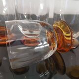 10 art-deco blown white wine glasses 1930