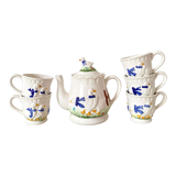 Slurry tea set geese 80s