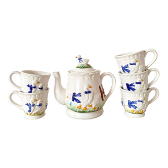 Slurry tea set geese 80s