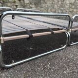 Pair of vintage chrome plexiglass beds