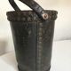 Brutalist studded leather wastepaper basket bucket 1920