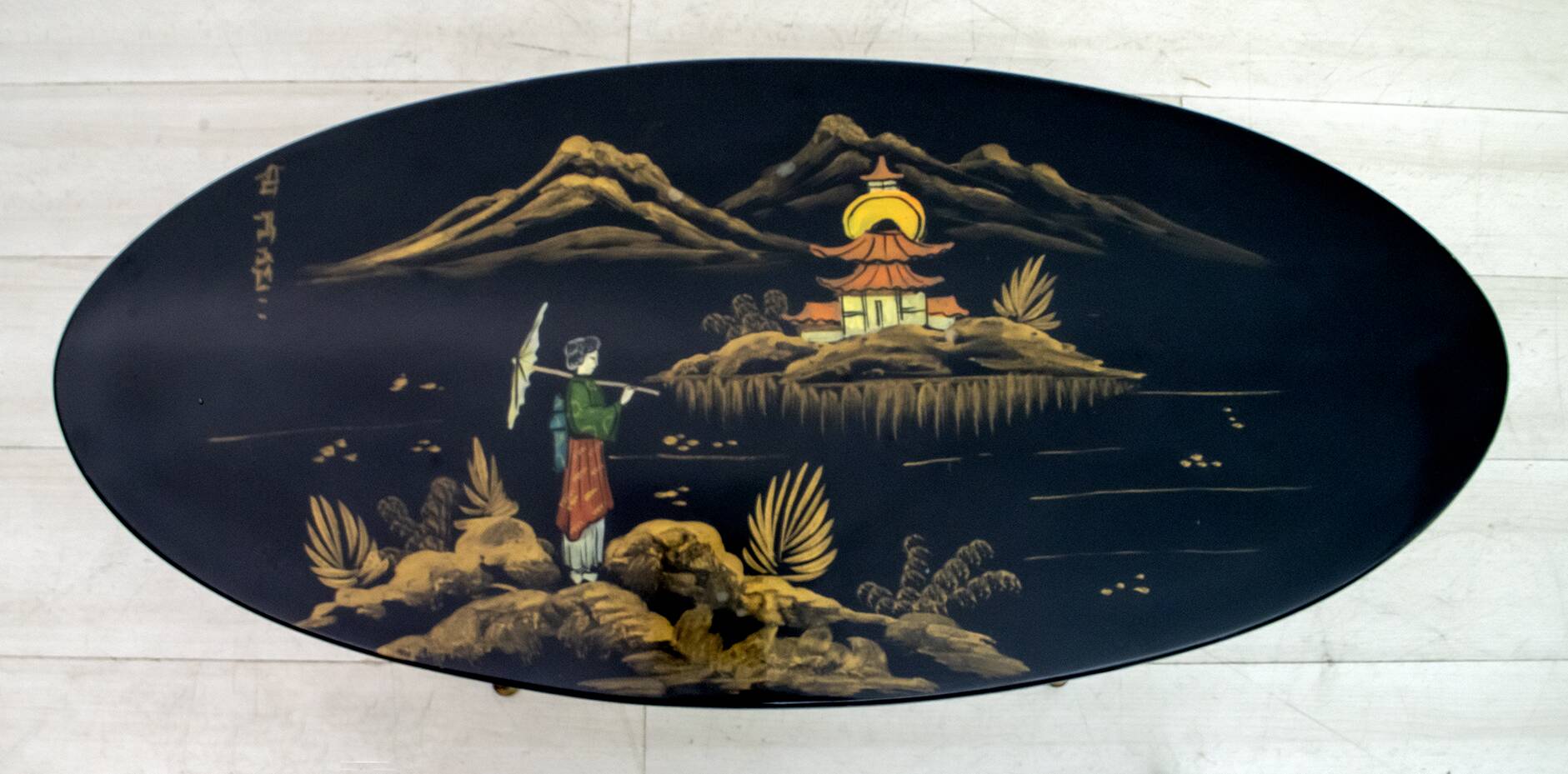 Mid-Century Modern Chinese Paint Coffee Table, 1960s