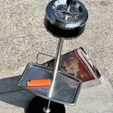 Cendrier sur Pied Vintage Années 70 - Tablette & Porte Revues/Journaux