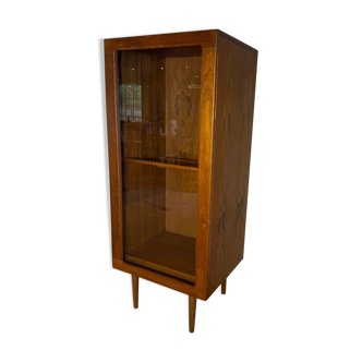 Meuble en teck avec porte en verre, Danemark 1960