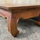 Large solid teak opium coffee table, elephant legs