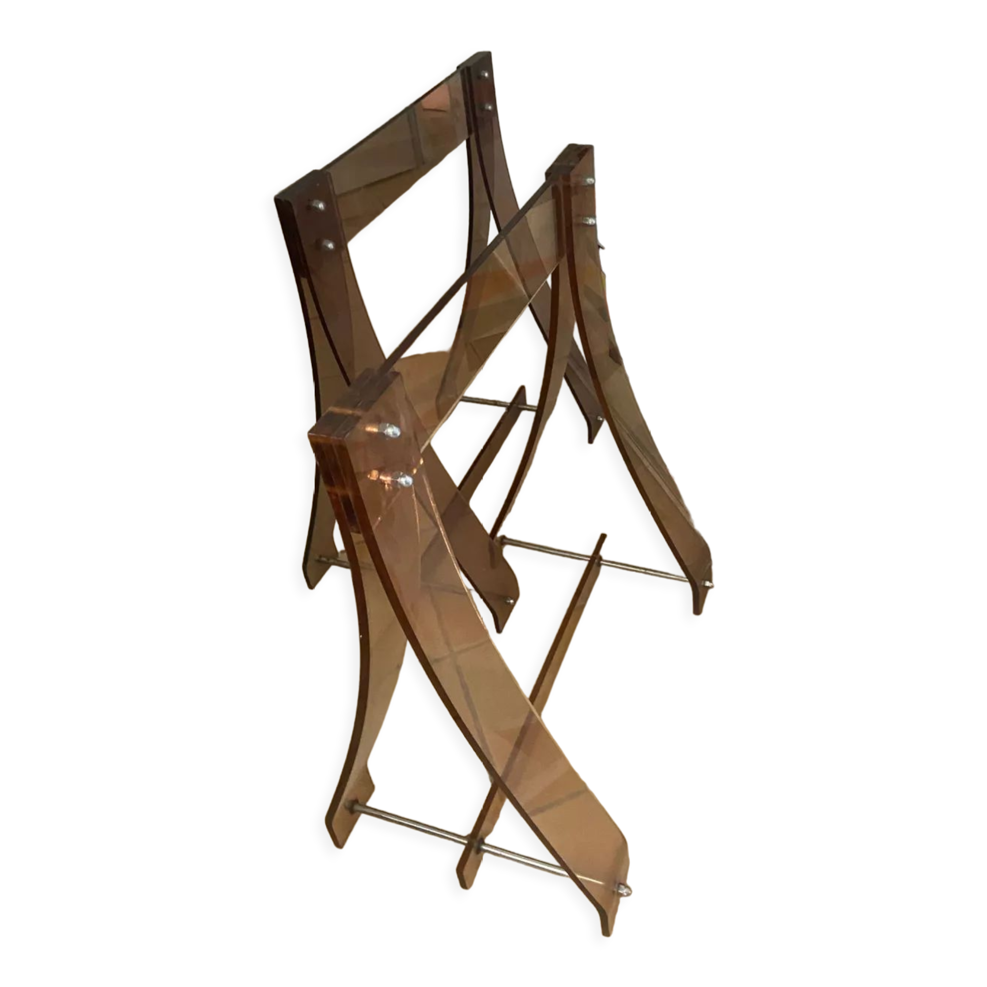 Pair of altuglas trestles by Marcello Gacita and Pierre Tiberi