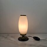 Italian Pair of Small Opaline Glass Table or Bedside Lights, 1950's