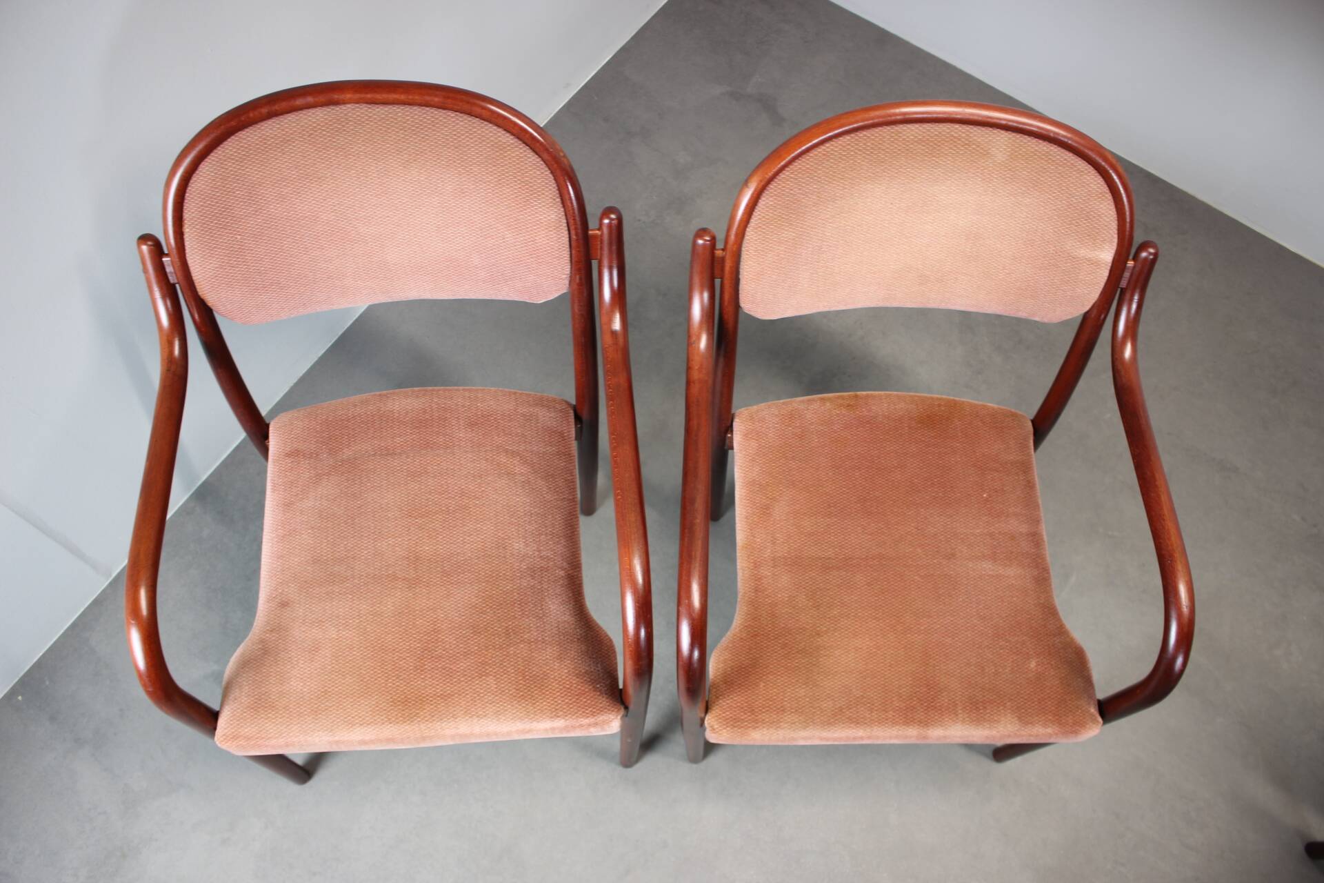 Set of six Thonet armchairs in bent wood, Vienna, Austria, 1991