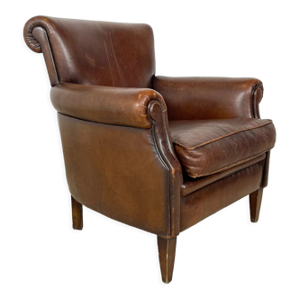 Fauteuil vintage en cuir de mouton Rijssen