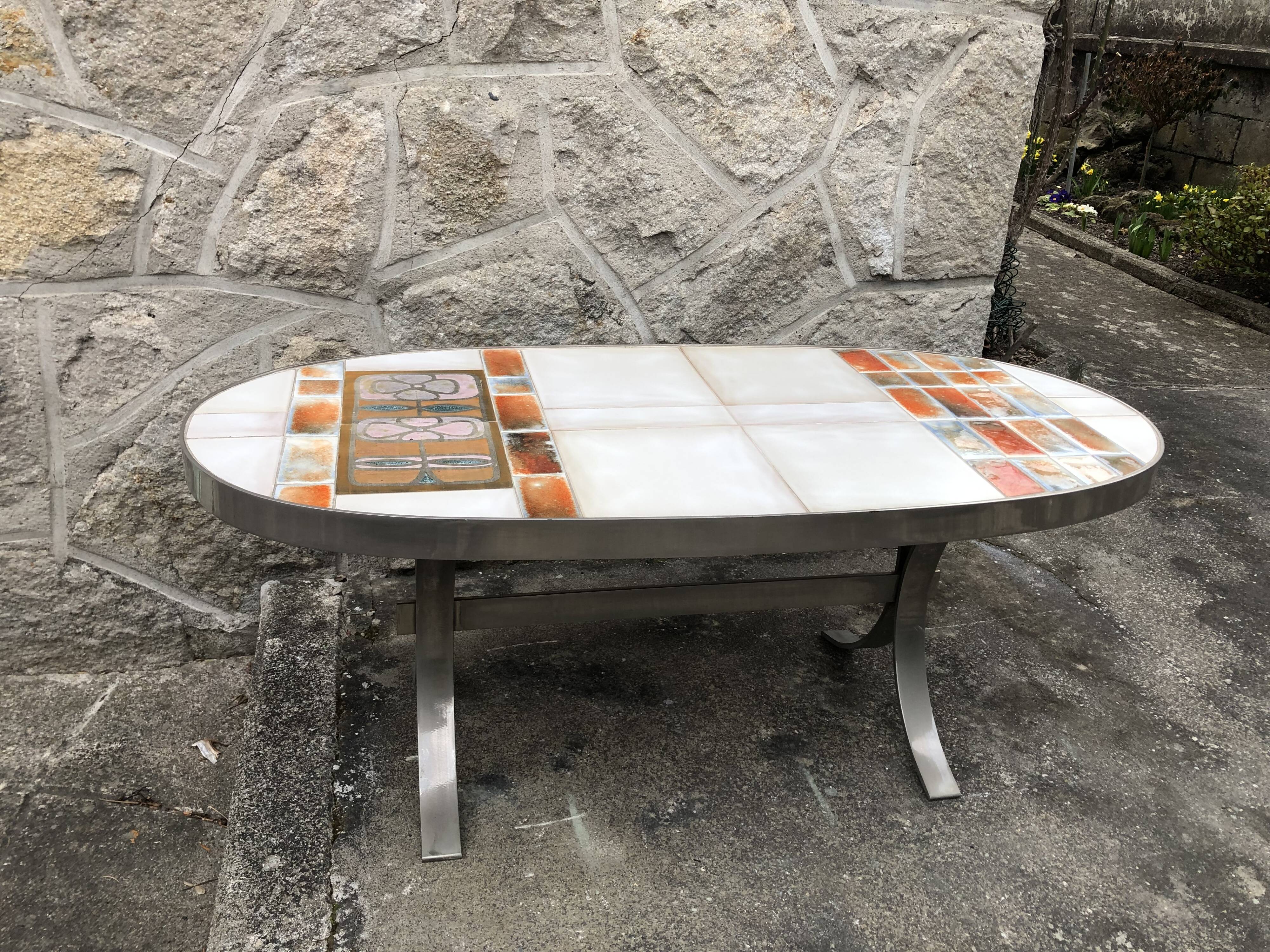 Ceramic coffee table by Jean Gregorieff