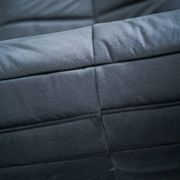 Togo set of chair and pouf in black shiny velvet