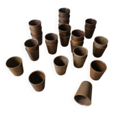 Lot de 27 tasses-timbales vintage en grès Digoin