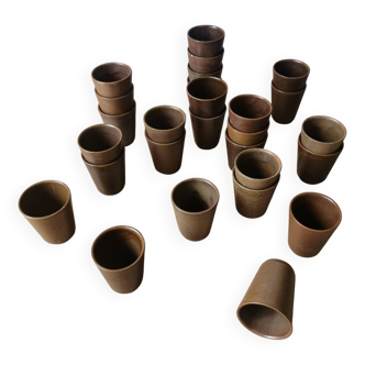 Lot de 27 tasses-timbales vintage en grès Digoin