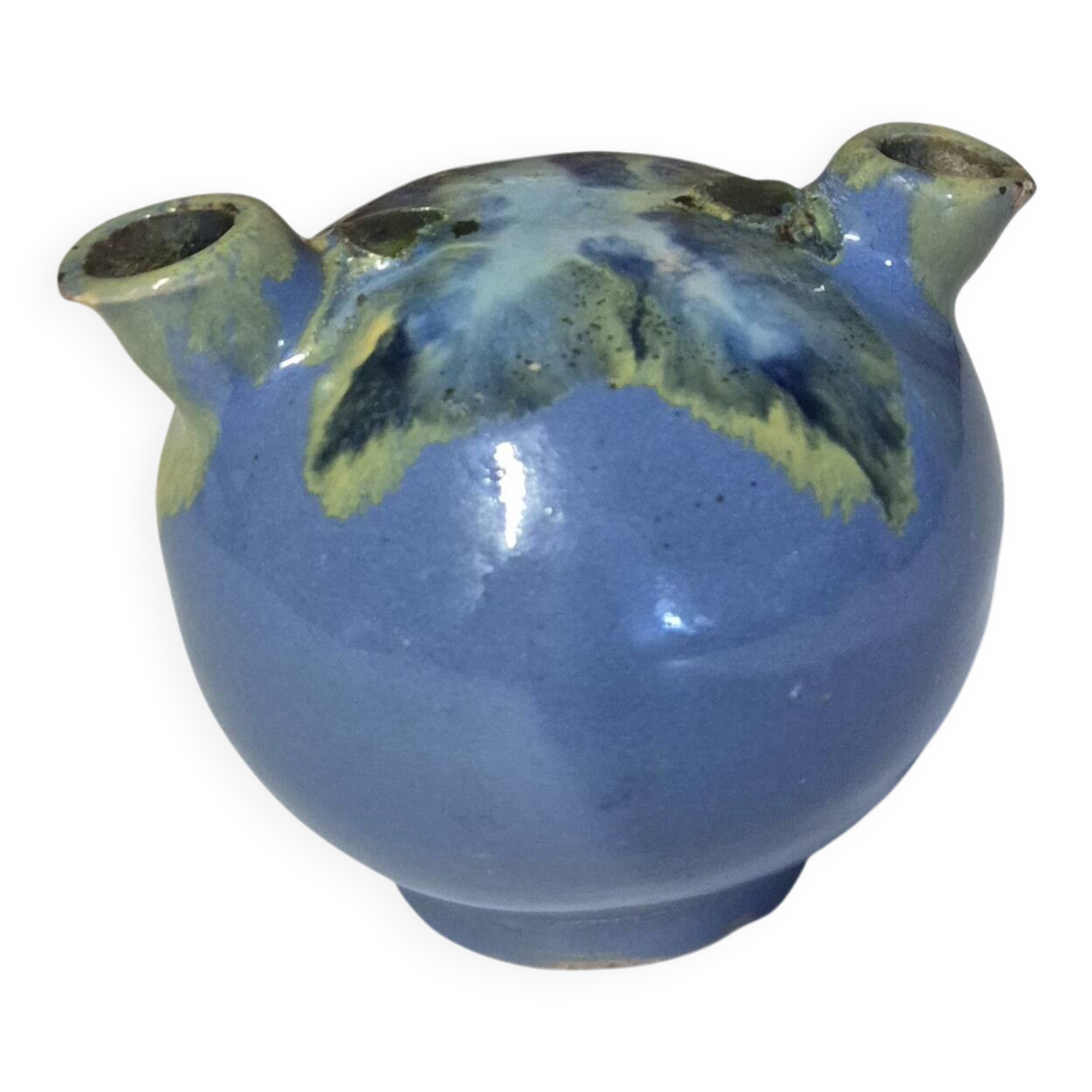 Glazed ceramic flower spike vase stamped "to be defined"