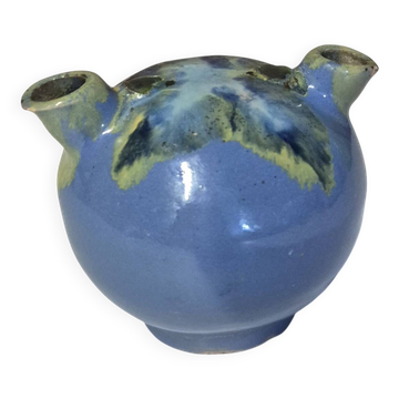Glazed ceramic flower spike vase stamped "to be defined"
