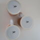 3 Mugs thick porcelain handle 1970 orange flowers Waechtersbach Germany