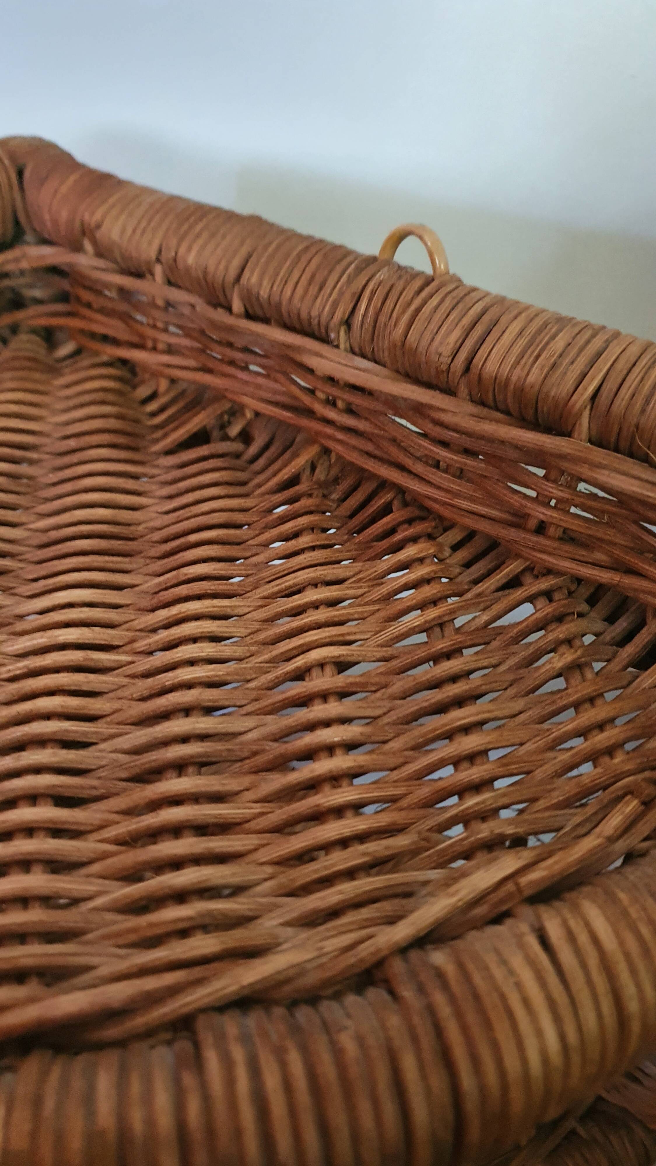 Wicker corner shelf 70s