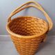 Hanging pot made of rattan and rope 1960