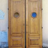2 portes anciennes chêne massif à panneaux