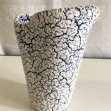 White and blue "fat Lava" vase - 60s