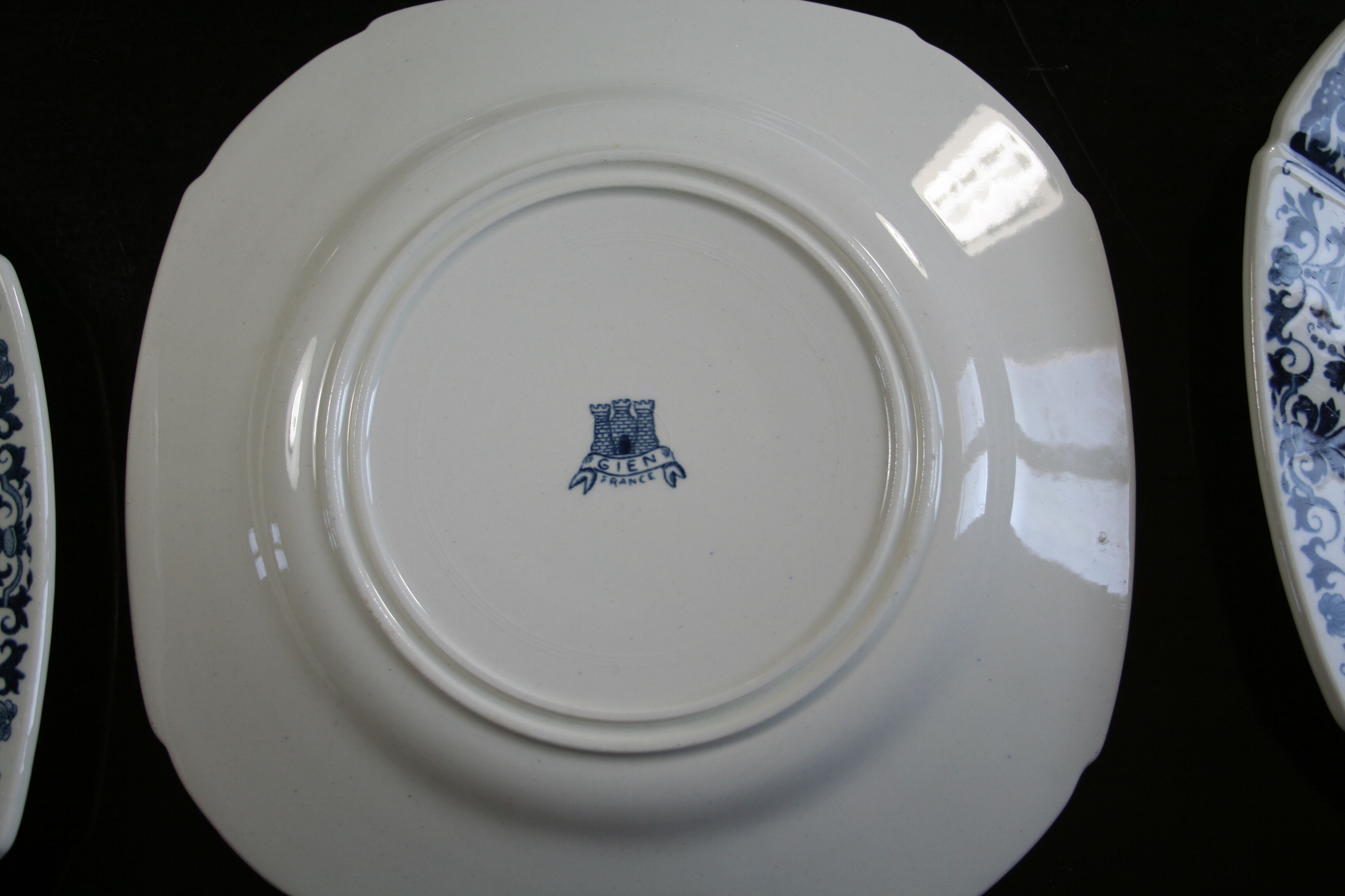 6 plates gien 1950 blue ibis model