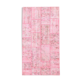 4x7 Soft Pink Vintage Patchwork Rug 225x123Cm