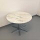 Vintage round dining table in white marble and chrome metal from the 1970s.