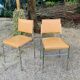 Paire de chaises années 70 cuir & vinyle