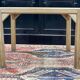 Coffee table in oak with a glass top, dating from the 1950s