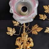 wall lamps golden and purple flowers