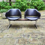 Deux double chaises fauteuils bancs en cuir Geoffrey Harcourt Artifort années 60