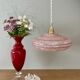 Suspension abat-jour vintage en verre de clichy rose