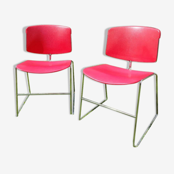 2 Chaises Max Stacker rouge