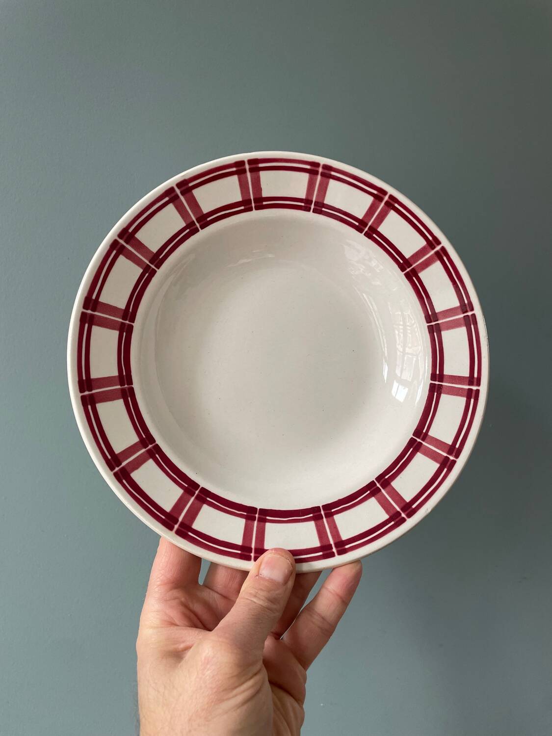 Série de 11 assiettes creuses vintage en faïence de Badonviller