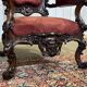 Fauteuil en acajou 19ème richement sculpté de style baroque